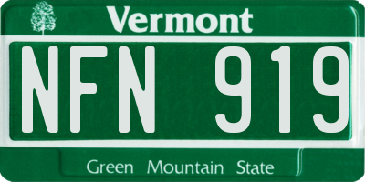 VT license plate NFN919