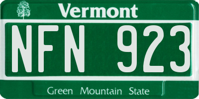 VT license plate NFN923