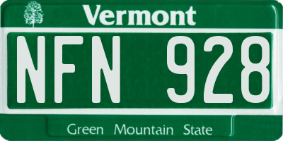 VT license plate NFN928