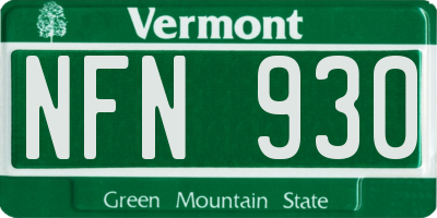 VT license plate NFN930