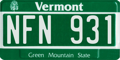 VT license plate NFN931