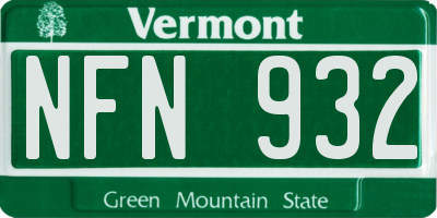 VT license plate NFN932