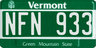 VT license plate NFN933