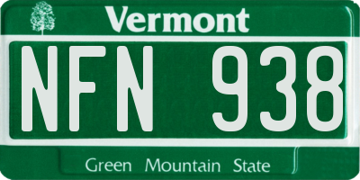 VT license plate NFN938