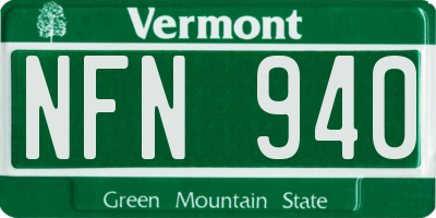 VT license plate NFN940