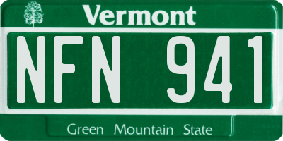 VT license plate NFN941