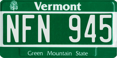 VT license plate NFN945