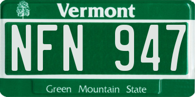 VT license plate NFN947