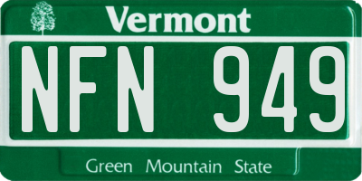 VT license plate NFN949