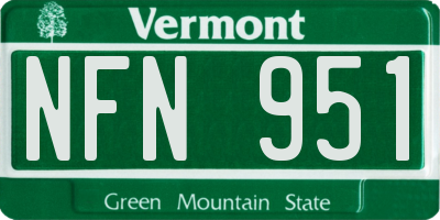 VT license plate NFN951