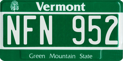 VT license plate NFN952