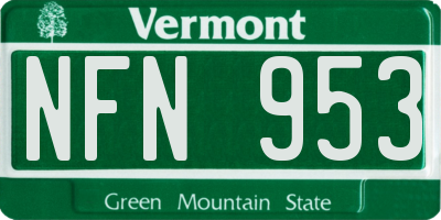 VT license plate NFN953