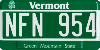 VT license plate NFN954