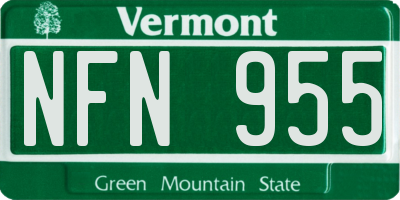 VT license plate NFN955