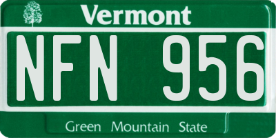 VT license plate NFN956