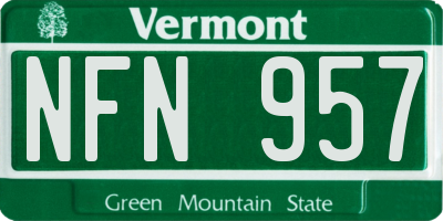 VT license plate NFN957