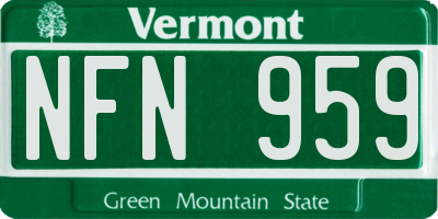 VT license plate NFN959