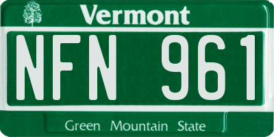 VT license plate NFN961