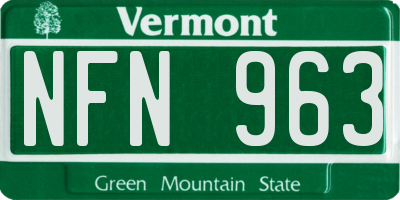 VT license plate NFN963