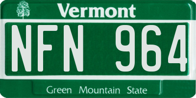 VT license plate NFN964