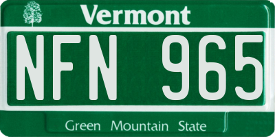 VT license plate NFN965