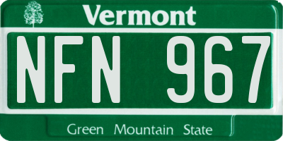 VT license plate NFN967