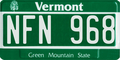 VT license plate NFN968