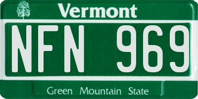 VT license plate NFN969