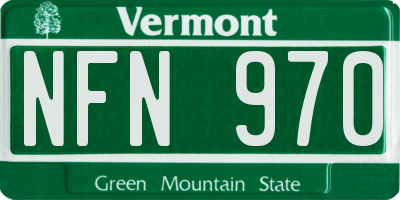 VT license plate NFN970