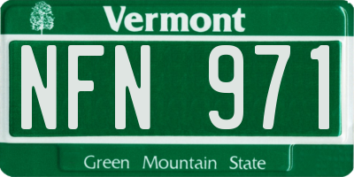 VT license plate NFN971