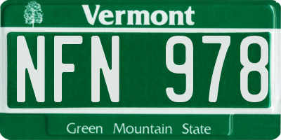 VT license plate NFN978