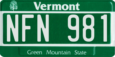 VT license plate NFN981