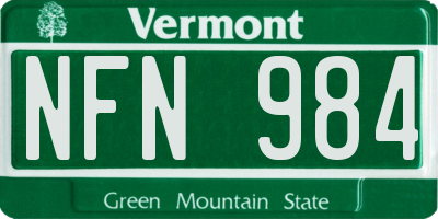 VT license plate NFN984
