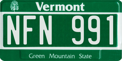 VT license plate NFN991