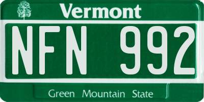 VT license plate NFN992