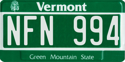 VT license plate NFN994
