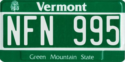 VT license plate NFN995