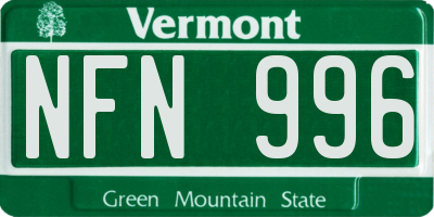 VT license plate NFN996