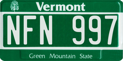 VT license plate NFN997