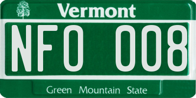 VT license plate NFO008