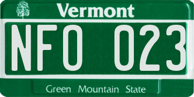 VT license plate NFO023