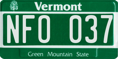 VT license plate NFO037