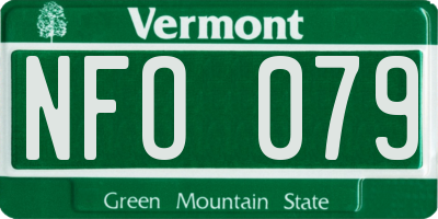 VT license plate NFO079