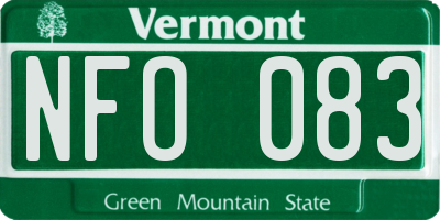 VT license plate NFO083