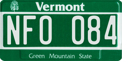 VT license plate NFO084