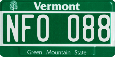 VT license plate NFO088