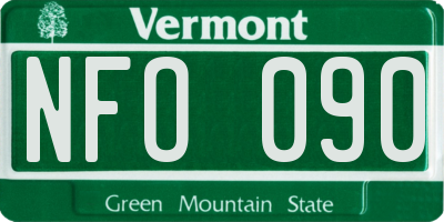 VT license plate NFO090