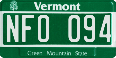 VT license plate NFO094