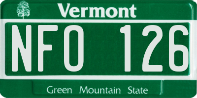 VT license plate NFO126