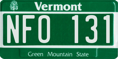 VT license plate NFO131